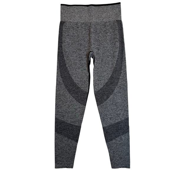 Victoria Secret Pink Seamless Leggings Womens Medium Black Ankle Running Workout - Picture 3 of 13